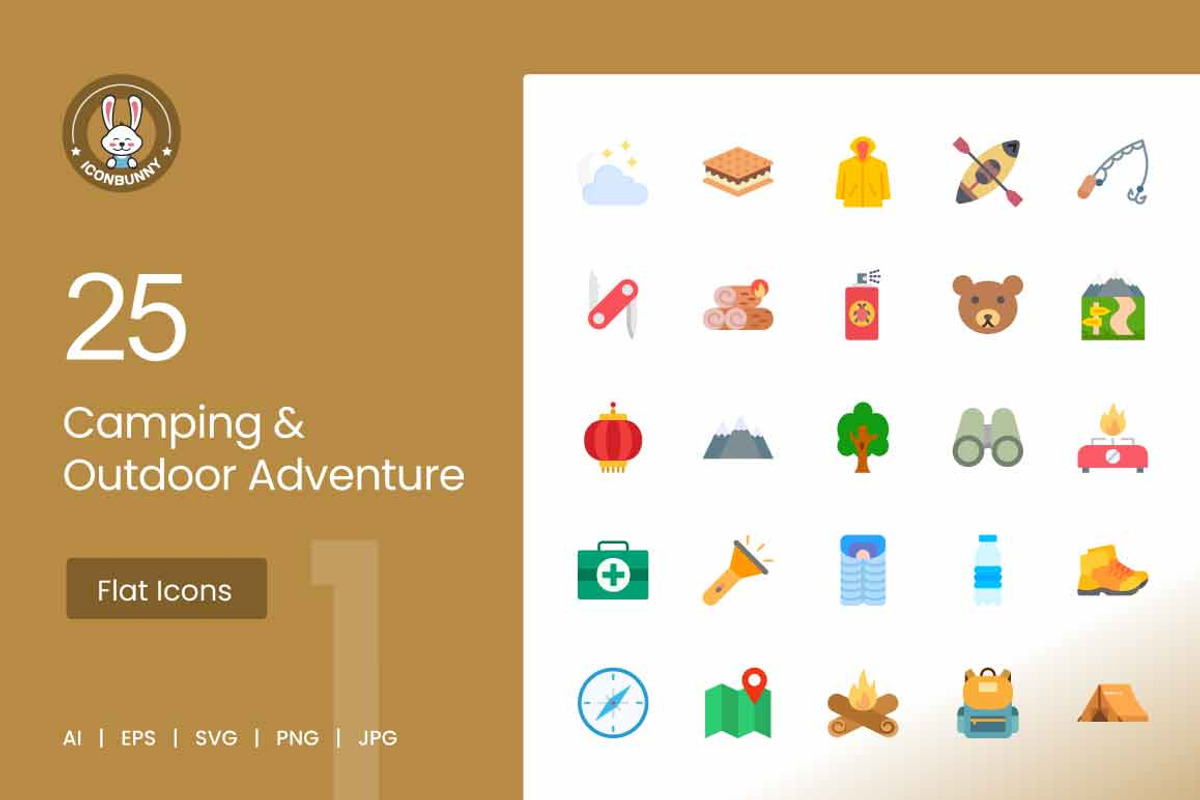 25 Camping & Outdoor Adventure Icons, an Icon by IconBunny (Photo 1 of 2)