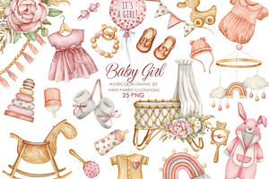 Watercolor boho nursery clipart