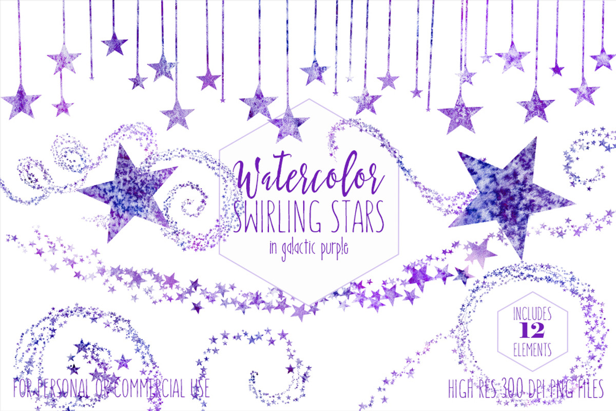 Galactic Purple Stars Clipart Set, a Texture Illustration by ClipartBrat Graphics (Photo 1 of 4)
