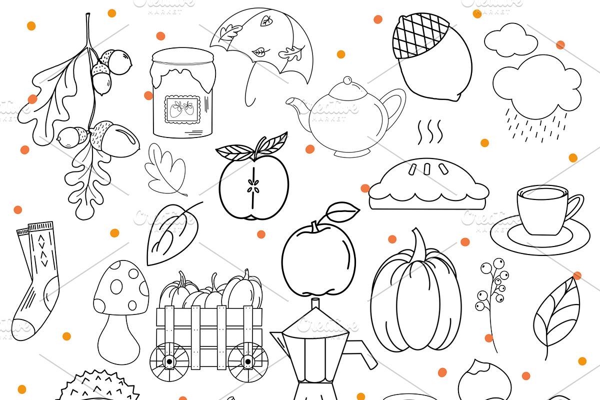 Fall doodles vector art collection, a Seasonal Illustration by Oleksandra Illustrates (Photo 2 of 9)