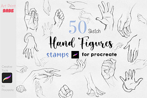 Hand Figure Stamps Guide Sketch Art