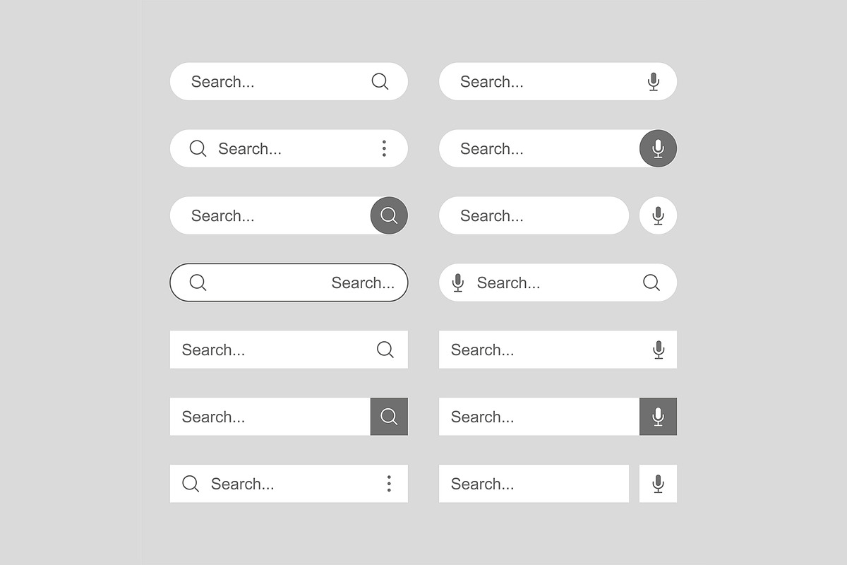 Search Bar Set for Website on White, a Templates & Theme by in8finity