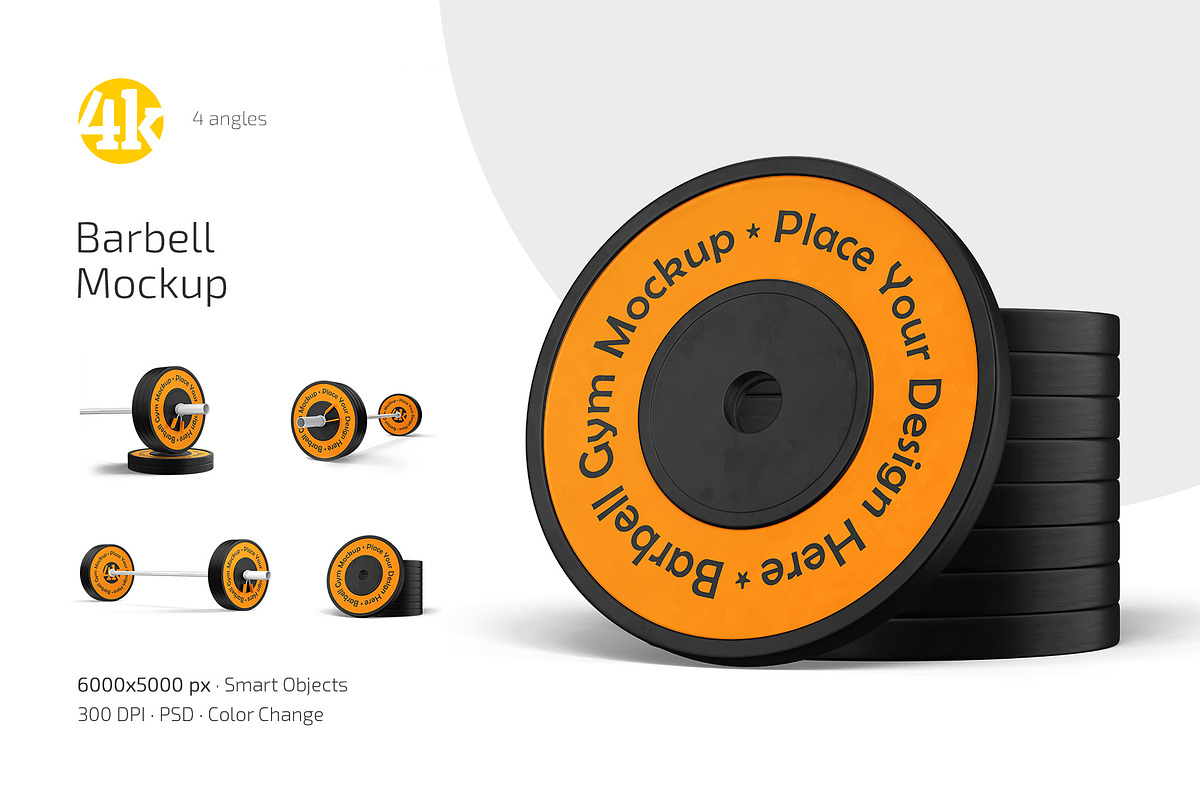 Barbell Mockup Set, a Product Mockup by Country4k (Photo 1 of 4)