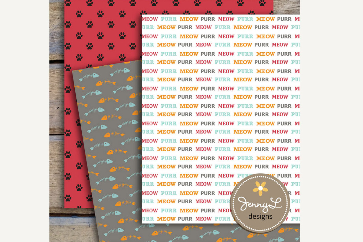 Cat Lover Digital Paper and Clipart, a Pattern Graphic by JennyL Designs (Photo 3 of 4)