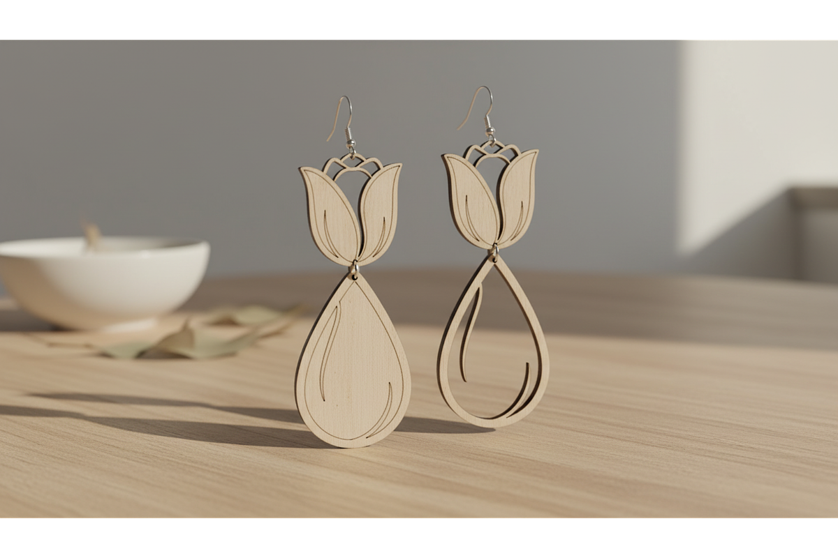 Floral Drop Earring SVGs, a Graphic by musafir_fashion (Photo 6 of 11)