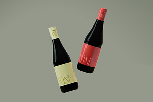 Floating Wine Bottle Mockup Set, a Product Mockup by McLittle Stock