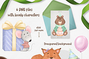 Happy Birthday Cute Animal clip art, an Animal Illustration by ekossa_art (Thumbnail 2 of 4)
