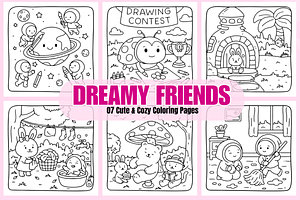 Dreamy Friends Coloring Book, a Decorative Illustration by Coco Bloom