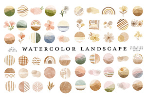 64 Watercolor Instagram Highlight