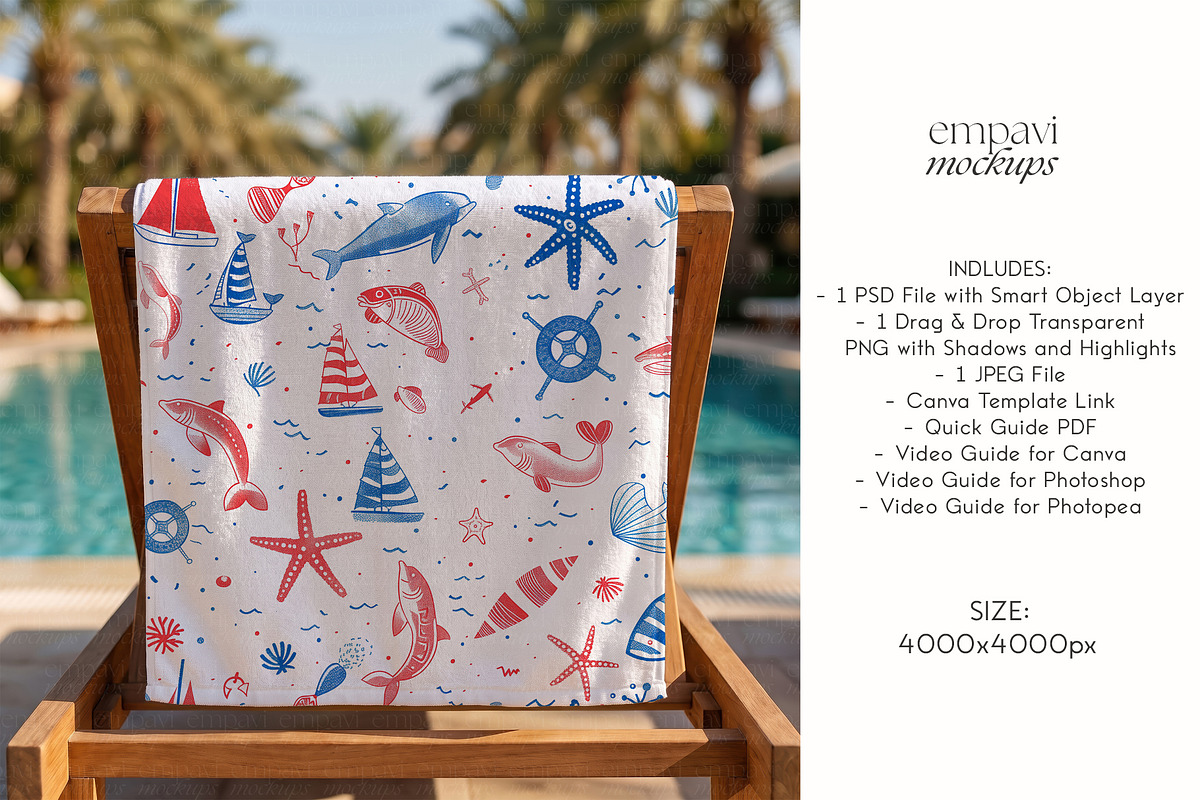 Beach Towel Mockup, a Merchandise Mockup by EmpaviMockups (Photo 5 of 6)