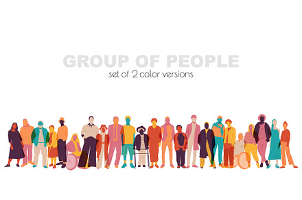 Group of people set. Diversity, a Person Illustration by Stafeeva