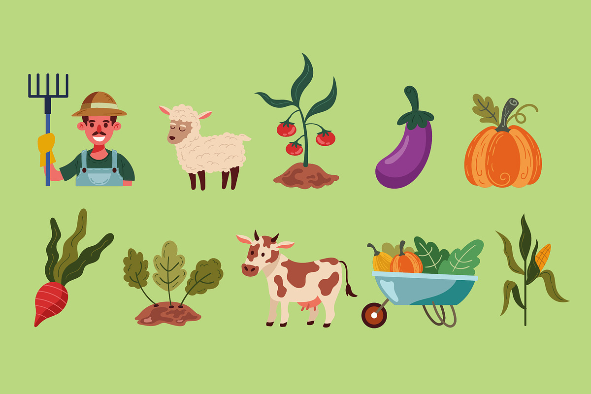 Farm Life Illustration Set
