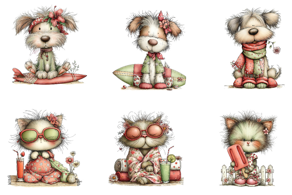Whimsical Summer Clipart Bundle, an Illustration by CreationArt (Photo 4 of 7)