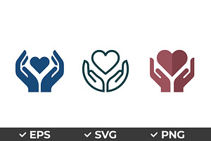Hands Holding Heart Care Vector Icon, an Object Graphic by Artonix
