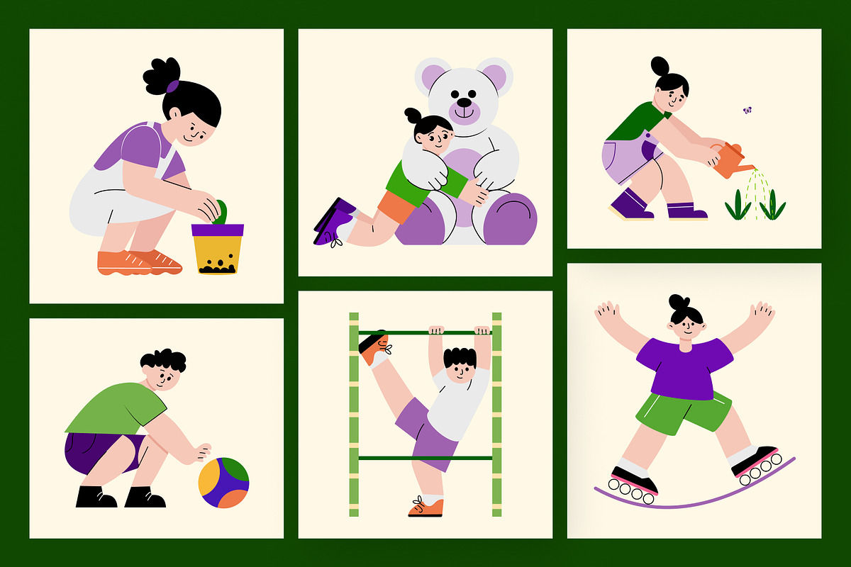 Childhood Illustration Art Set, a Person Illustration by Brickclay (Photo 5 of 9)