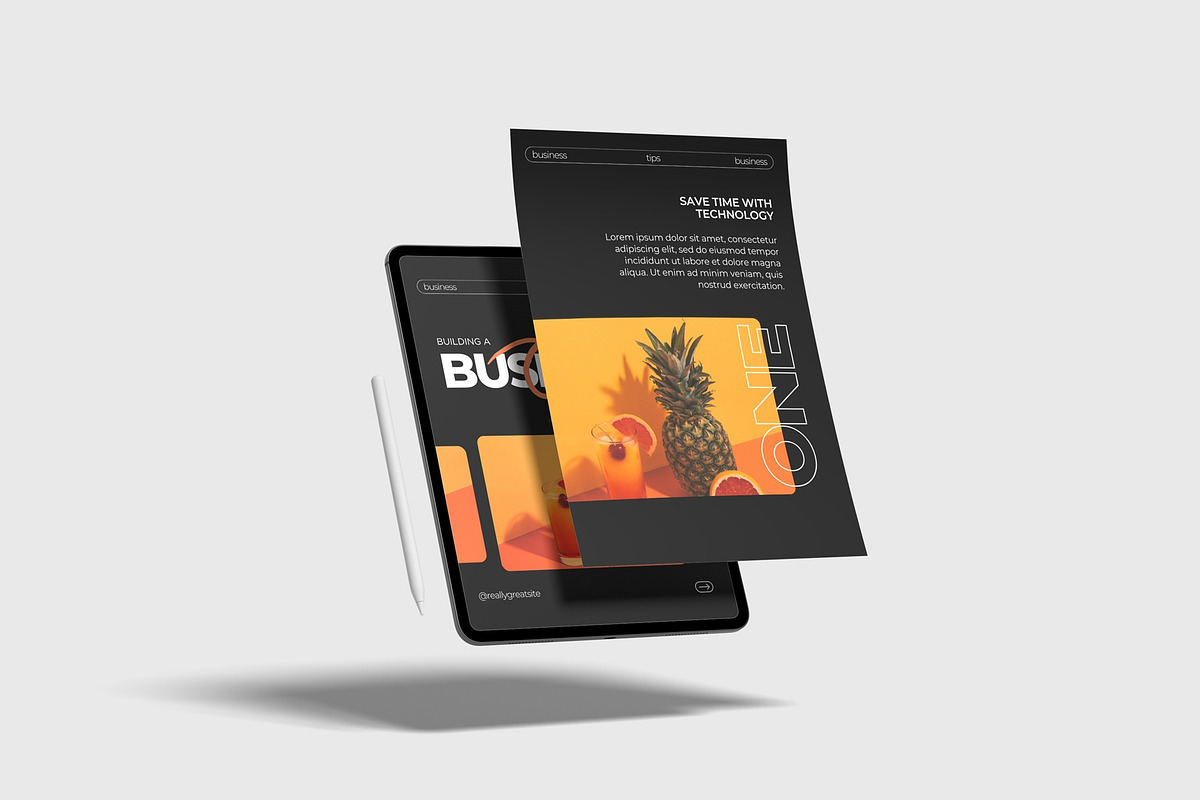 Tablet and A4 Flyer Mockup Scene, a Product Mockup by suciamairastd (Photo 3 of 4)