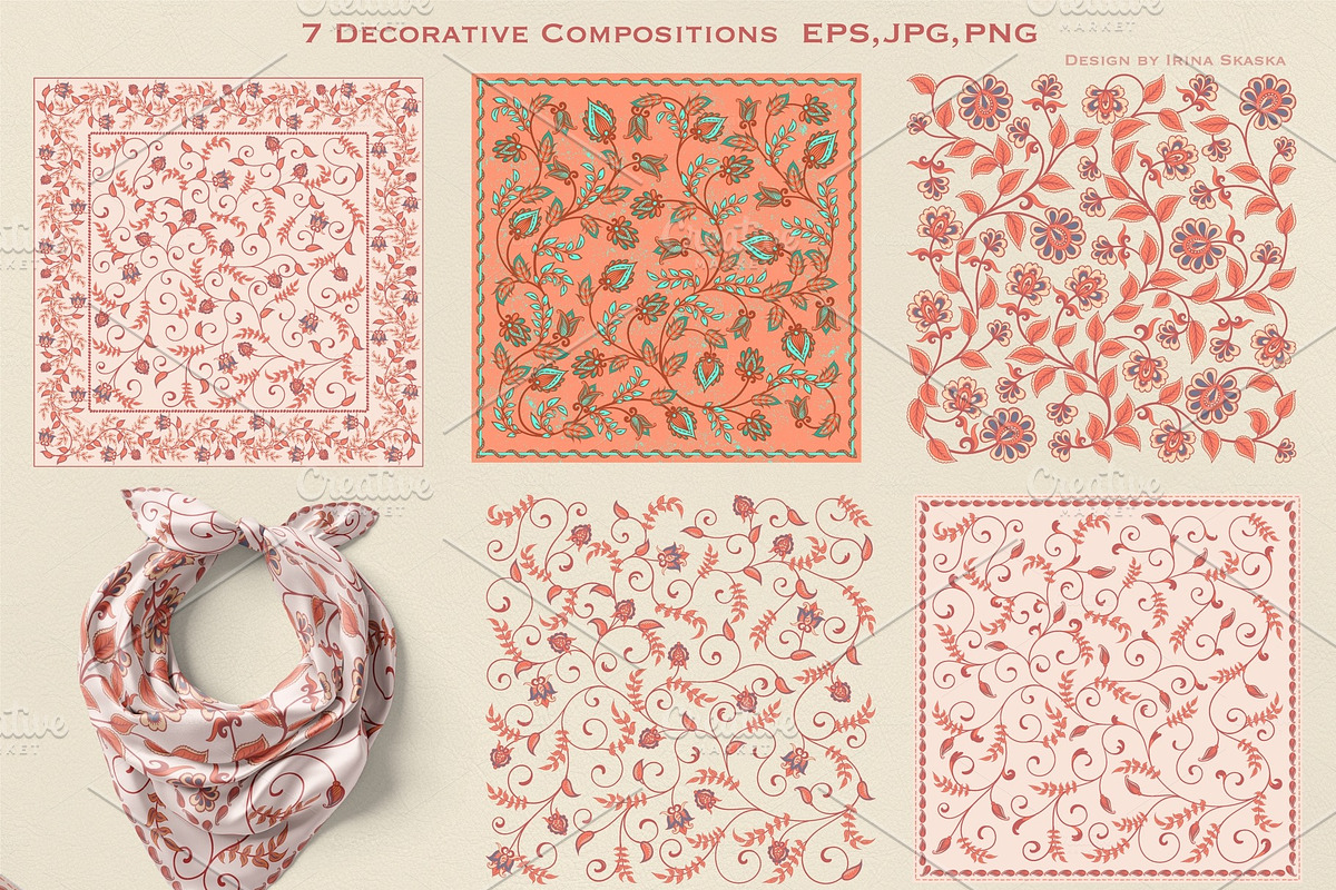 FLORAL ORNAMENTS. Vector Set., a Pattern Graphic by Irina Skaska (Photo 13 of 17)