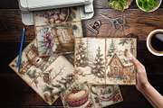 Christmas Bakery Junk Journal Pages, a Stationery Template by V Design Creator (Thumbnail 2 of 8)
