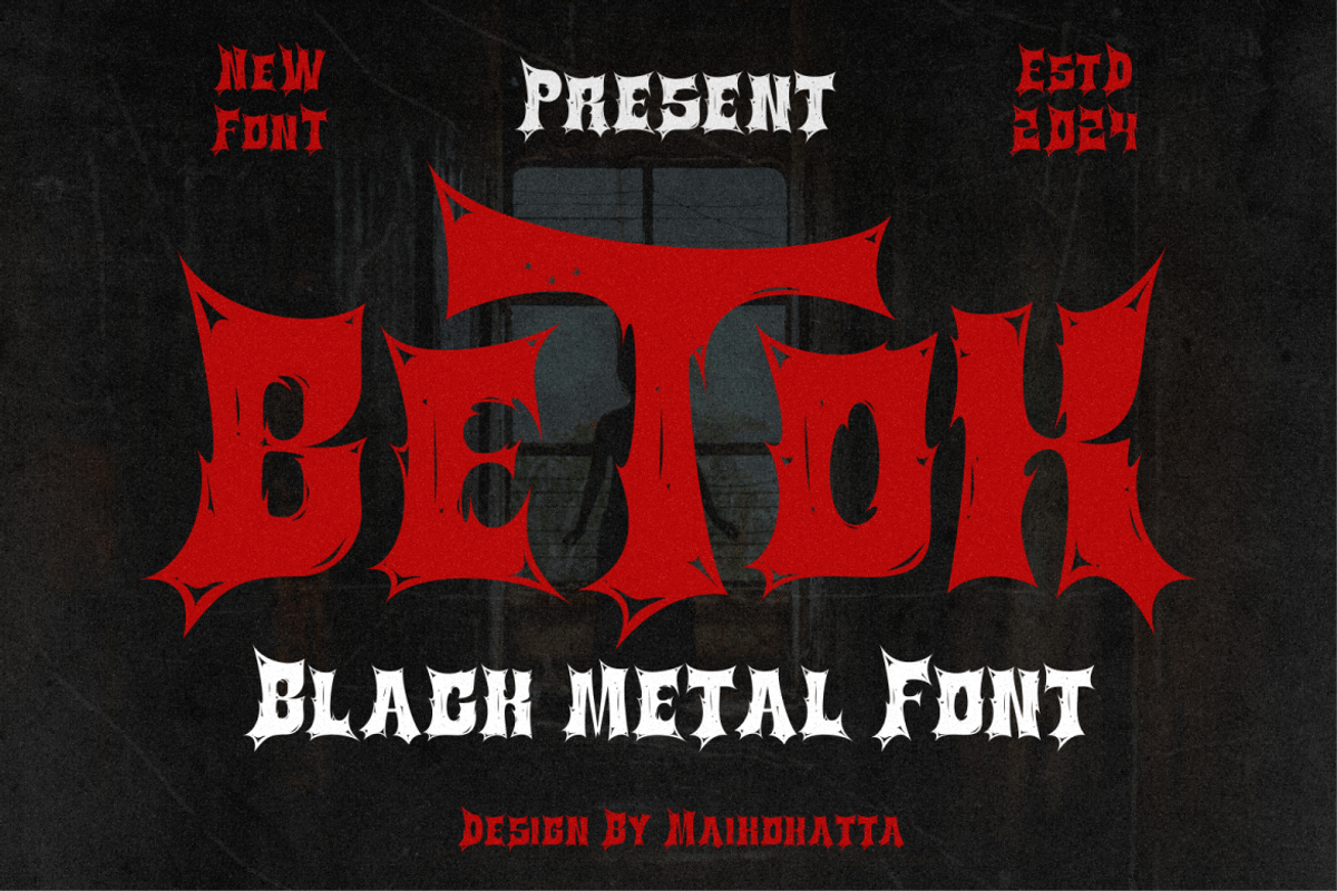 Betok - Black Metal Font, a Blackletter Font by MaikoHatta (Photo 1 of 7)