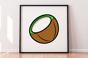 Cartoon Coconut Vector Clipart Set, a Food Illustration by newminddesign (Thumbnail 5 of 8)