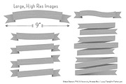 Grey Ribbon Banner Clipart, an Illustration by Amanda Ilkov (Thumbnail 3 of 4)