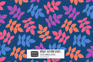 Bright Autumn Leaves Vector Pattern