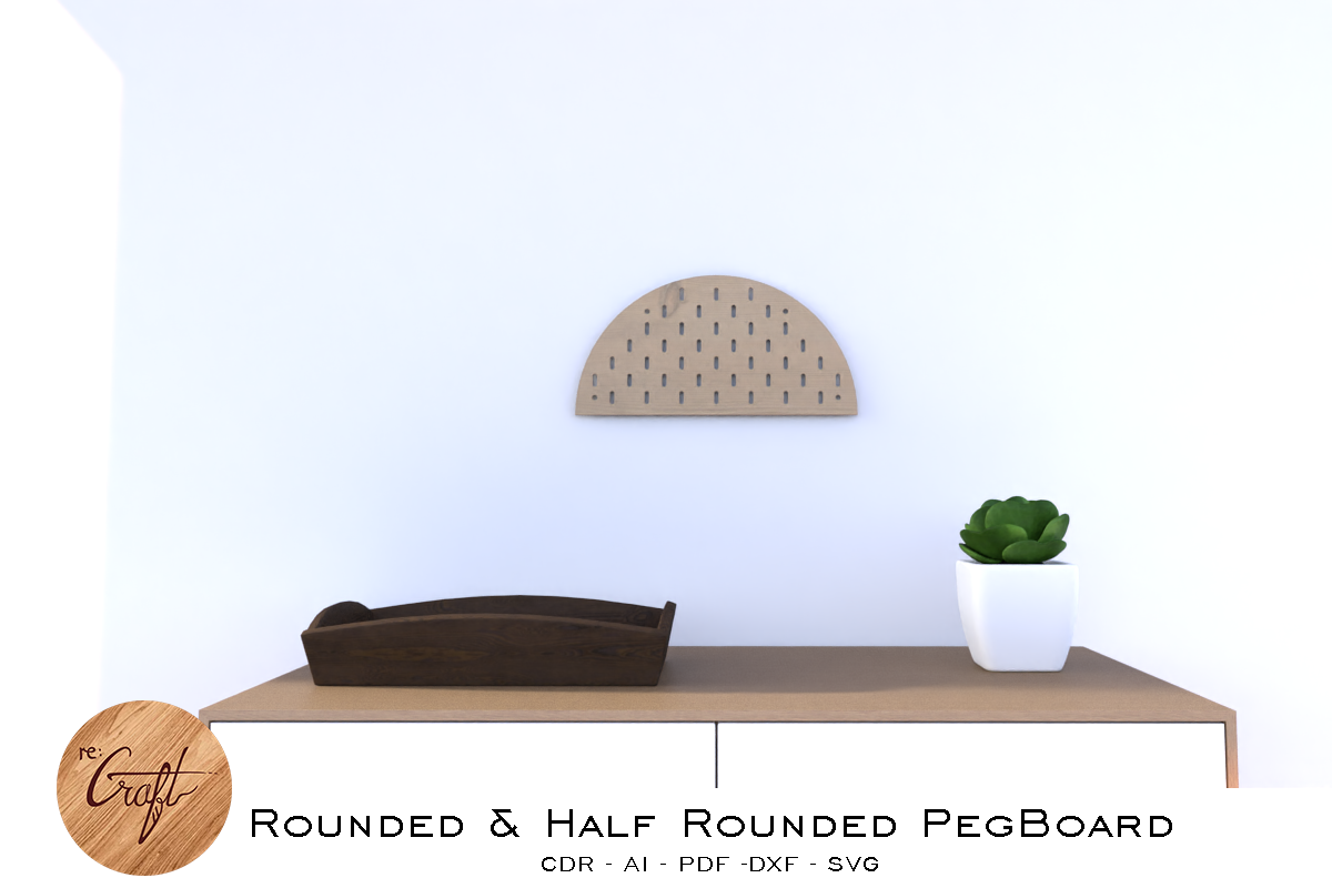 Laser Cut Round/Half Round Peg Board, a Templates & Theme by StanleyTirtoutomo (Photo 9 of 10)