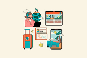 Travel Agency Asset Illustration, an Object Illustration by graphicook