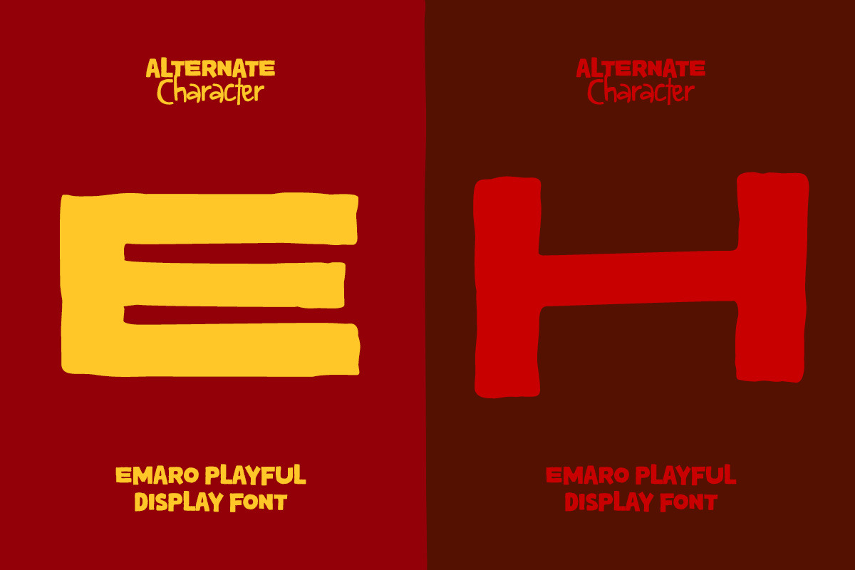Emaro - Playful Display Font, a Handwritten Font by Afkari Studio (Photo 7 of 11)