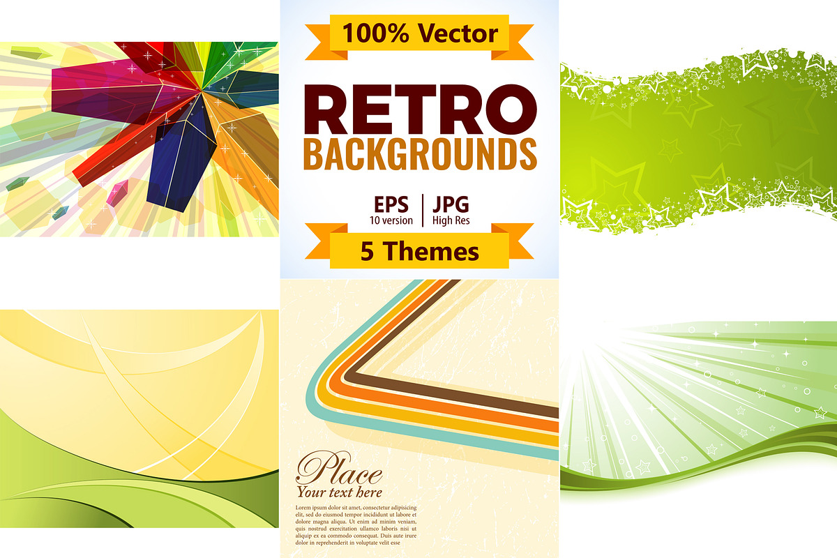 Retro Abstract Backgrounds, a Decorative Illustration by TAlex (Photo 1 of 6)