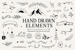 Hand Drawn Ink Elements, a Decorative Illustration by alexdndz