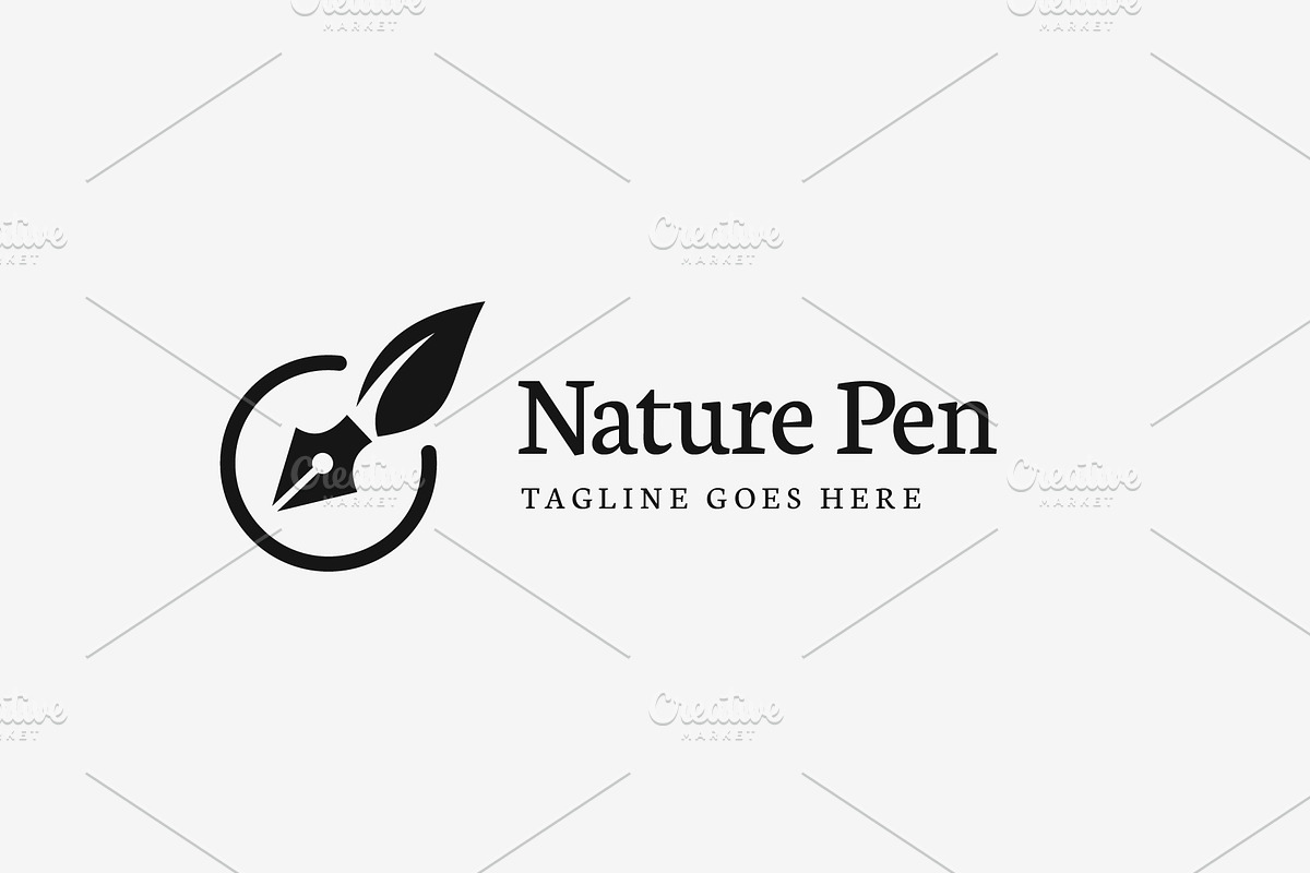 Nature Pen - Writer Leaf Pen Logo, a Branding & Logo Template by Creattlle (Photo 2 of 4)