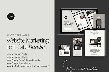 Website Marketing Template Bundle, a Marketing Template by January Made Design