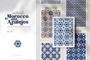 Morocco & Azulejos Seamless Patterns