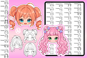 Procreate Chibi Hairstyles brushes, a Brush Add-On by Revabrush (Thumbnail 8 of 16)