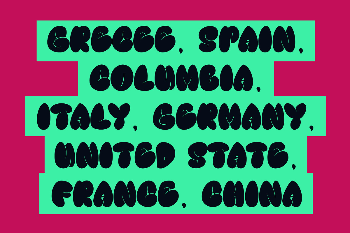 Bogu Bogu Fat Bubble Graffiti Font, a Handwritten Font by Maulana Creative (Photo 2 of 7)
