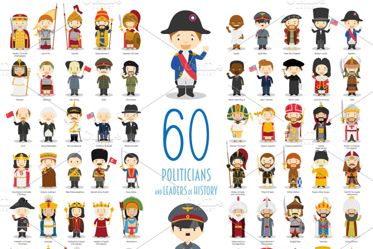 60 Politicians & Leaders of History, an Education Illustration by asantosg (Photo 1 of 7)