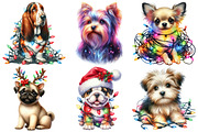 Christmas Dog with Lights Clipart, an Illustration by Pixels.Craft (Thumbnail 6 of 6)