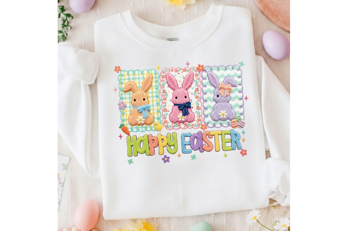 Faux Yarn Happy Easter Png, an Illustration by Designking (Photo 2 of 6)