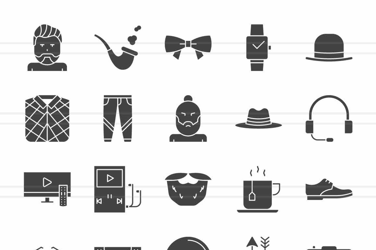 50 Hipster Glyph Icons, an Icon by IconBunny (Photo 2 of 2)