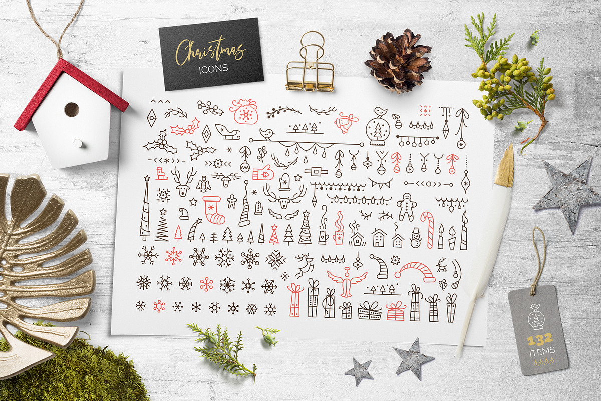 CHRISTMAS font ❆ clipart ❆ patterns preview 6