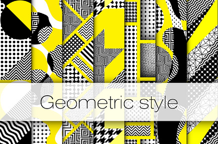 10 seamless geometric patterns, a Pattern Graphic by tkdesign