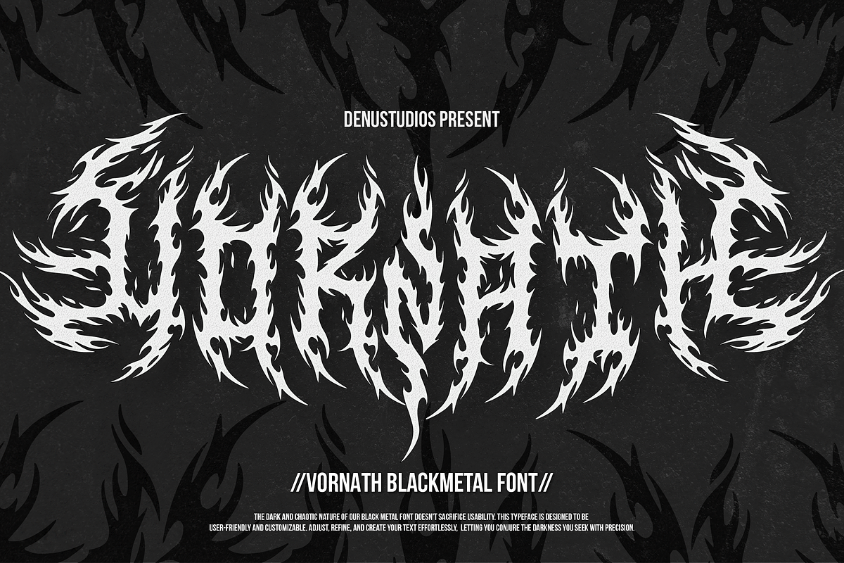 Vornath | Black Metal Font, a Blackletter Font by Denustudios (Photo 1 of 12)