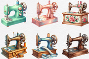 Vintage Sewing Machine Clipart, an Illustration by Black Bird Studio (Thumbnail 3 of 4)
