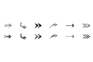 Arrow Grunge Set, an Object Illustration by Vector Creator