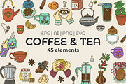 Vibrant Hygge Coffee and Tea Clipart, an Object Graphic by Rose Design (Thumbnail 1 of 4)
