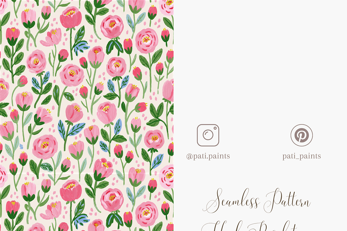 Pink Rosebud Seamless Pattern PNG, a Pattern Graphic by Pati Charm Studio (Photo 5 of 6)