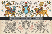 Sumerians old school tatttoo, a Background Graphic by intueri (Thumbnail 2 of 7)