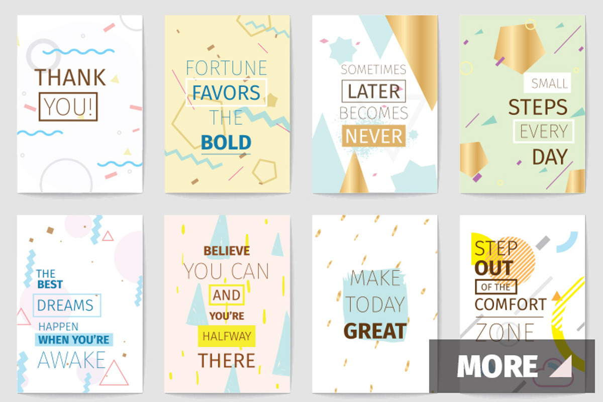 16 typography cards with quotes, a Decorative Illustration by pa3x (Photo 1 of 2)