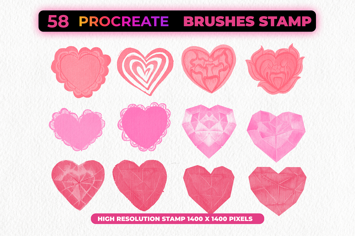 85 Romantic Brush Stamps Procreate, a Brush Add-On by Graphics Resources (Photo 5 of 11)